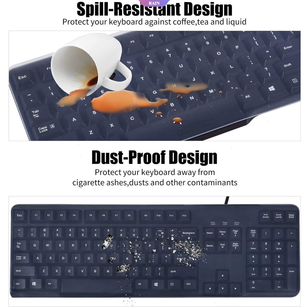 Miếng Dán Bảo Vệ Bàn Phím Máy Tính Bằng Silicon Mềm Trong Suốt Chống Thấm Nước Chống Bụi Kích Thước 17.52 &quot;X 5.51&quot;