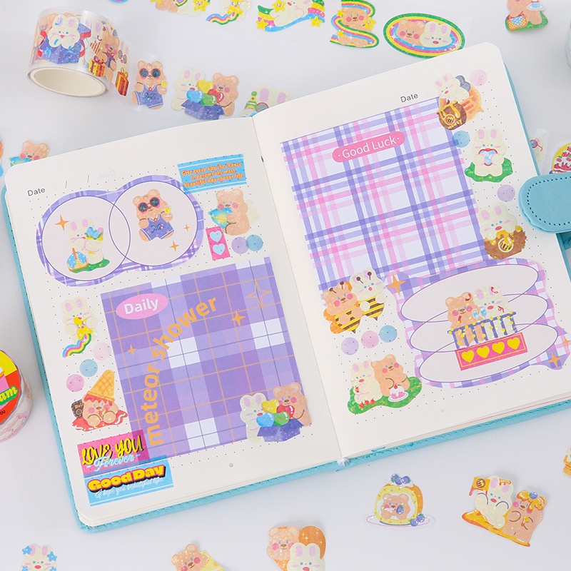 Cuộn Băng Keo 3m Họa Tiết Hoạt Hình Phong Cách Hàn Quốc Trang Trí Sổ Tay DIY