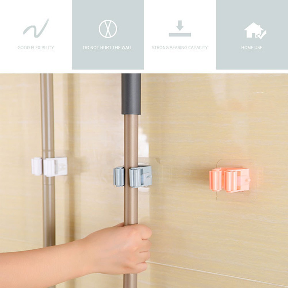 Không đánh dấu Mop Clip Miễn phí thủng Giá treo chổi