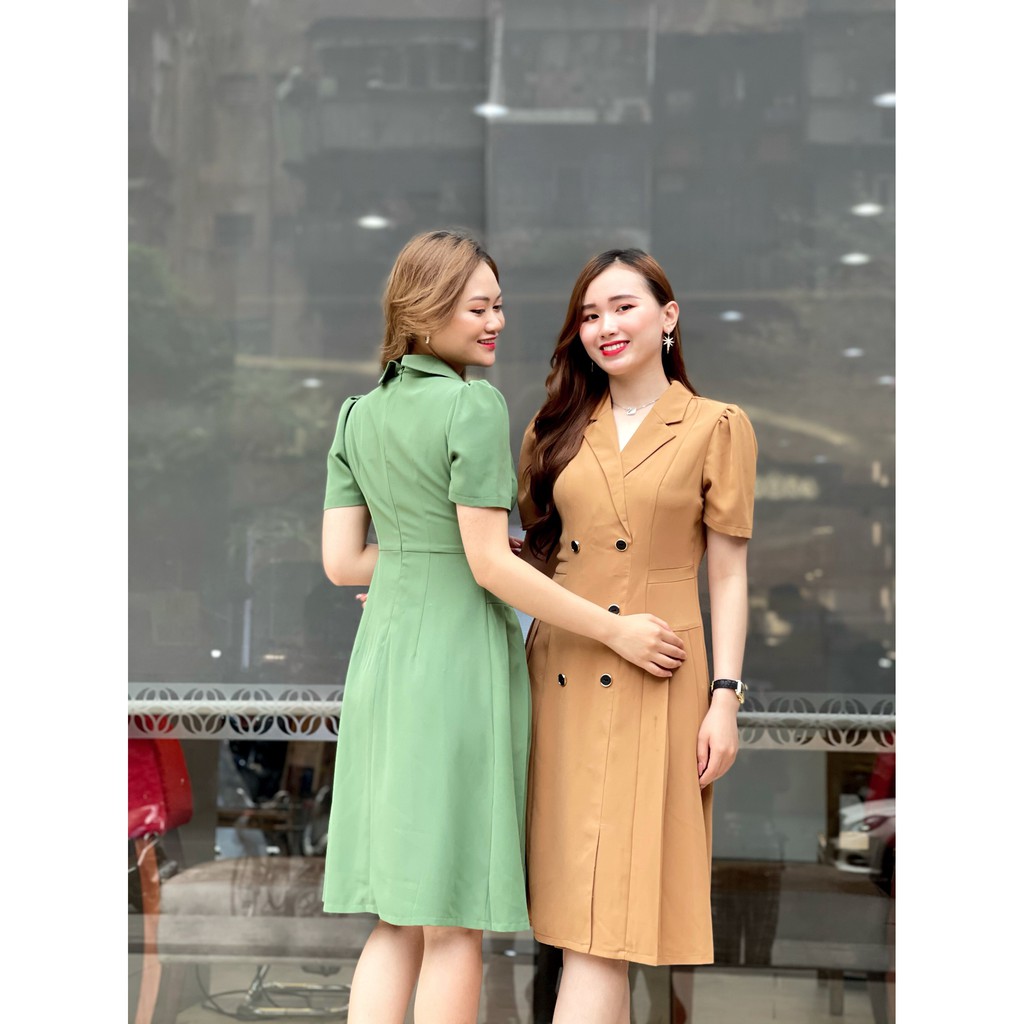 Đầm cổ vest thanh lịch , sang trọng ,che mọi khuyết điểm cơ thể chất liệu Chéo nhật cao cấp Emvy K55 | BigBuy360 - bigbuy360.vn