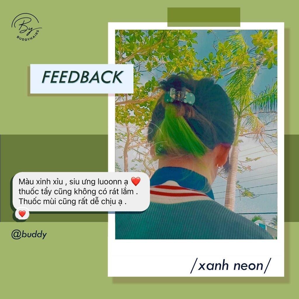 Nhuộm Tóc Xanh Neon Tặng oxi và gang tay