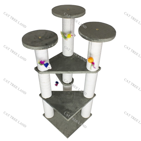 TRỤ CÀO MÓNG  BẰNG GỖ CHO MÈO NHIỀU TẦNG 296 - NHÀ CÂY CÀO MÓNG CHO MÈO, ĐỒ CHƠI CHÓ MÈO MÀI MÓNG