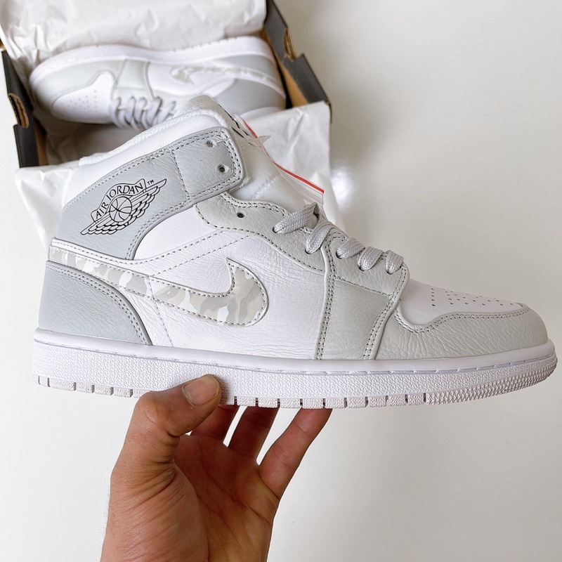 Giày JORDAN 1 MID GREY CAMO WHITE - Fullbox