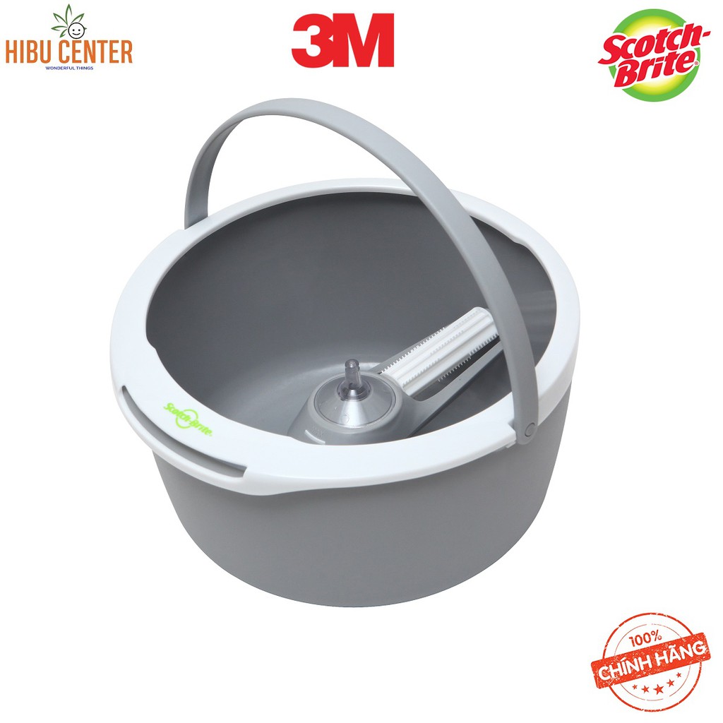 [Sản Phẩm Mới] Bộ Cây Lau 360 Độ Cải Tiến Scotch-Brite 3M - Single Microfiber Cloth Spin Mop –Hàng Chính Hãng HIBUCENTER