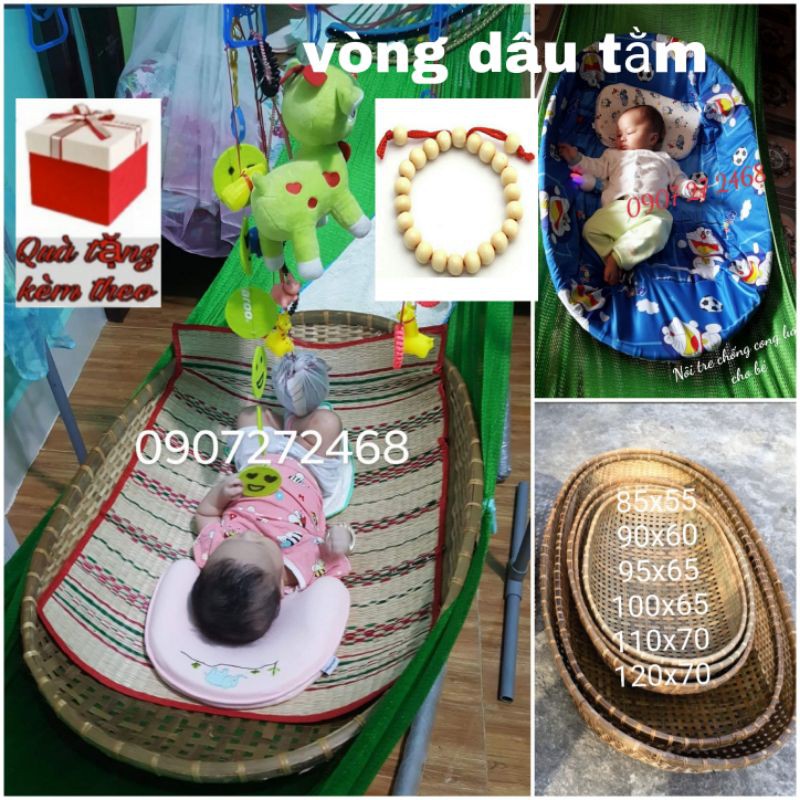 Nôi tre nằm võng (đủ 6 SIZE) loại 1 - TẶNG VÒNG DÂU TẰM - Bảo hành 12 tháng