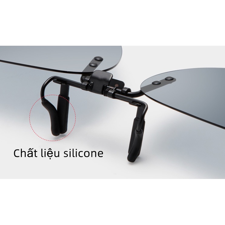 Tròng kính Mắt kẹp phân cực chống tia cực tím UV400 cho người cận Kính râm Kẹp kính cận thời trang nam nữ Phi công