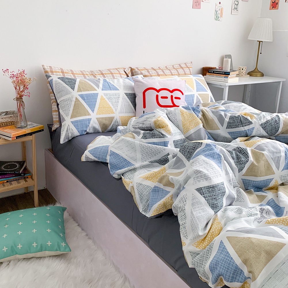 Bộ chăn ga gối Cotton 100% REE Bedding CT70 lập thể đủ size giường nệm