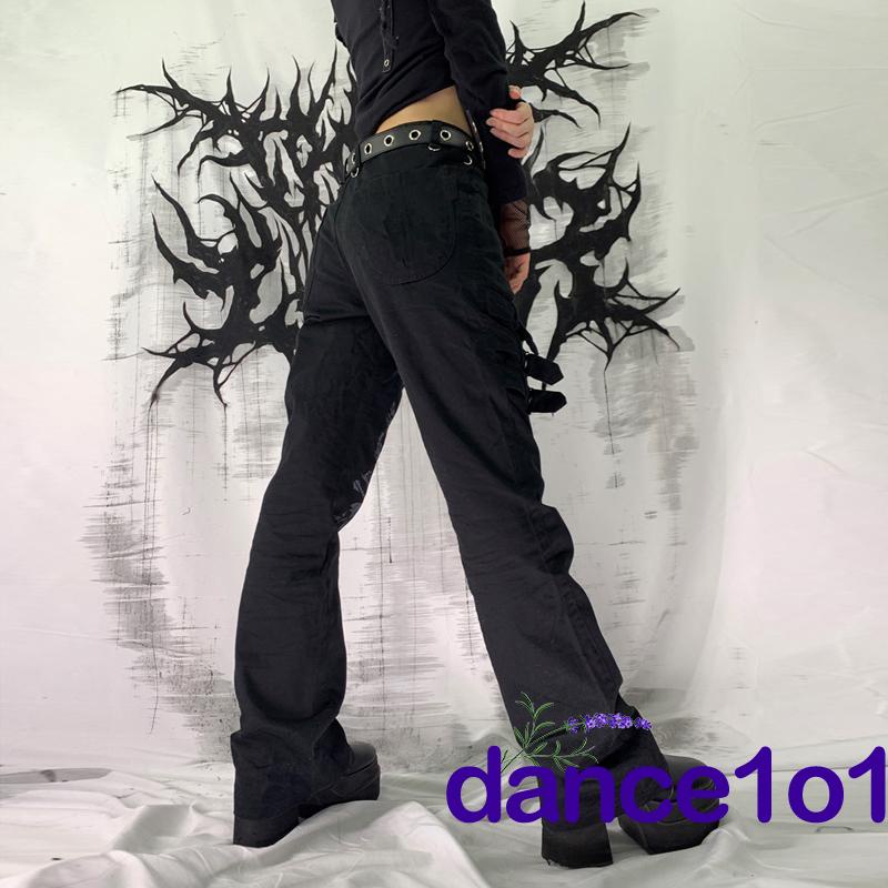 Quần dài phối hoạ tiết trái tim thời trang gothic năng động cho nữ