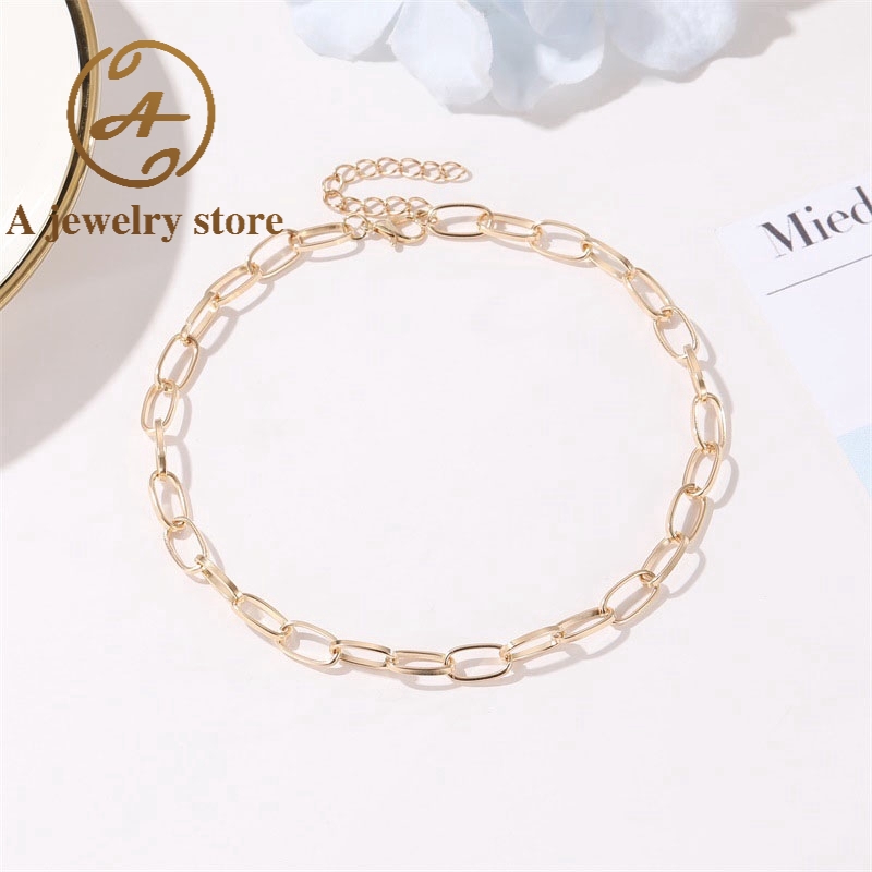 Fashion Thick Chain Necklace Female Personality Wild Punk Style Short Simple Clavicle Chain