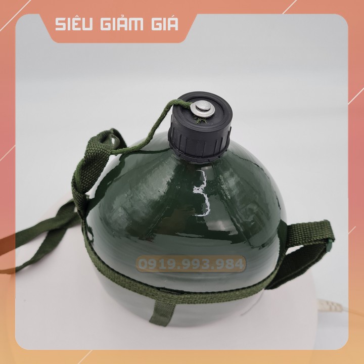 Bình tông nhôm xanh đựng nước, vỏ nhôm dung tích 2 lít shopxuka247 bao gồm túi đựng bình