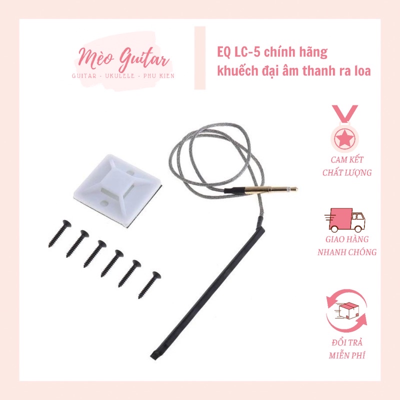 EQ Guitar LC5, Pick Up cho đàn Guitar Acoustic, Classic 5 băng tần, tích hợp máy tuner lên dây đàn