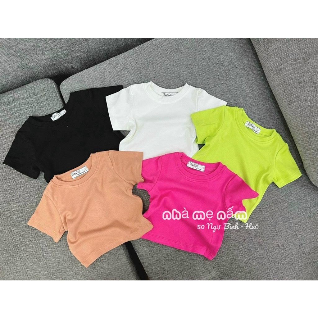 LUTYSHOP Áo Croptop Cộc Tay Cho Bé Gái cho bé từ 8-28kg kiểu Dáng Cực Yêu