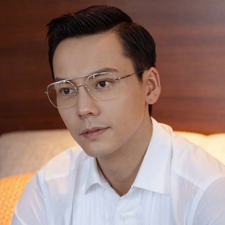 Mắt Kính Chống Nắng Gọng Kim Loại Đôi Siêu Nhẹ  Với Ống Kính Ngắn Cho Nam
