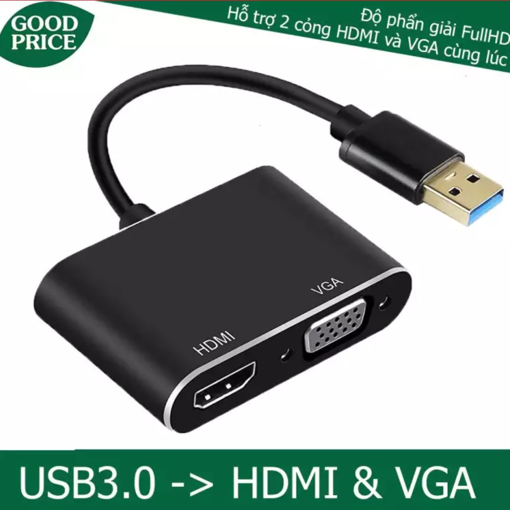 Cáp Chuyển USB 3.0 ra HDMI Và VGA