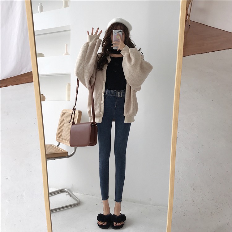 Quần jean nữ dáng ôm lưng cao trơn dài sang chảnh Emilyshop