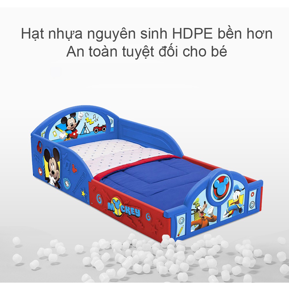 Giường ngủ cho bé xanh mickey kèm đệm, giường ngủ cao cấp cho bé