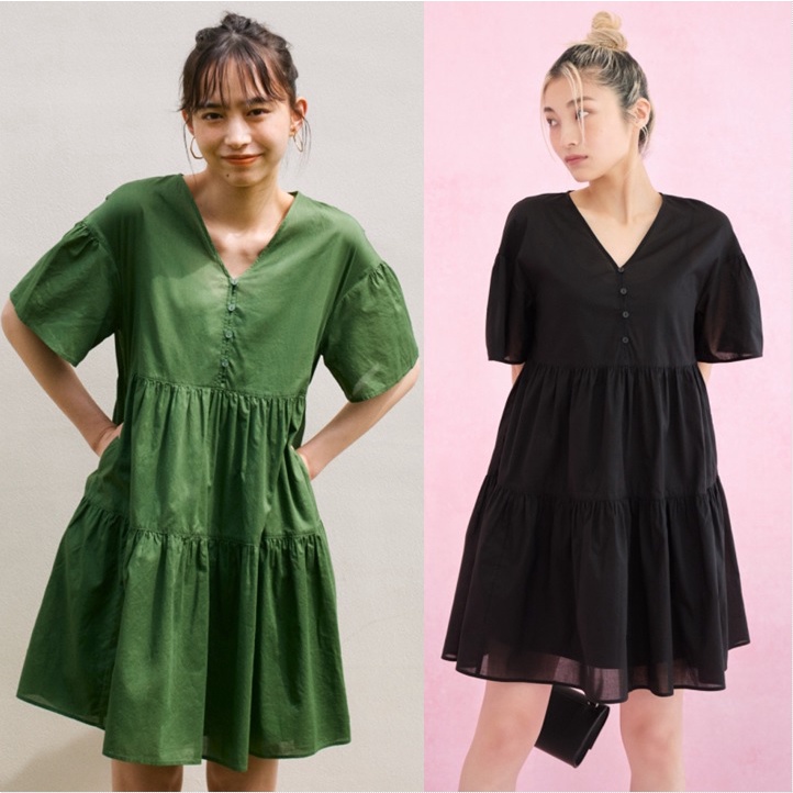 Váy xòe xếp tầng  _Cotton tiered mini dress  💘