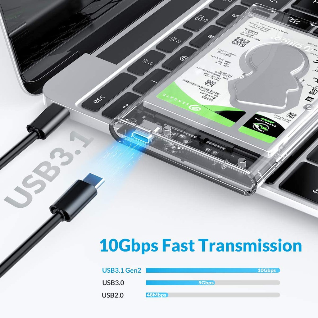 Hộp Chuyển Đổi Ổ Cứng Orico 2139c3 Sata Sang Usb 3.1 Hdd 2.5 Inch 10gbps Trong Suốt Hỗ Trợ 5gbps 4tb Uasp Type C | BigBuy360 - bigbuy360.vn