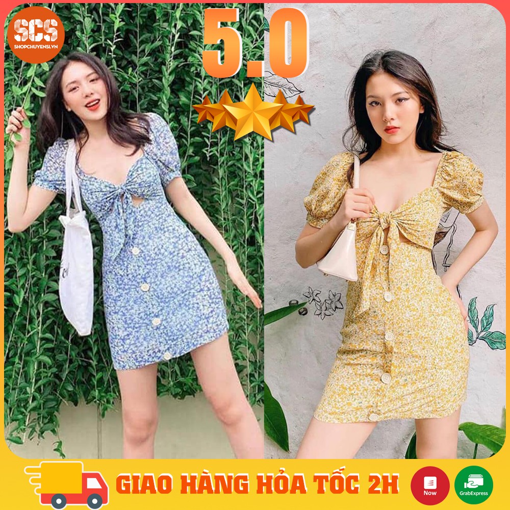 Đầm hoa cột nơ nhiều màu sang chảnh | BigBuy360 - bigbuy360.vn