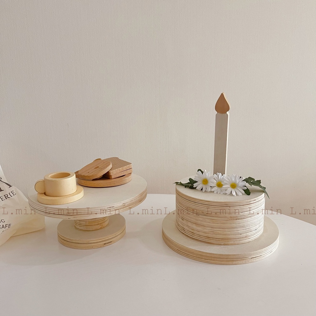 SET BÁNH KEM GỖ KÈM NẾN