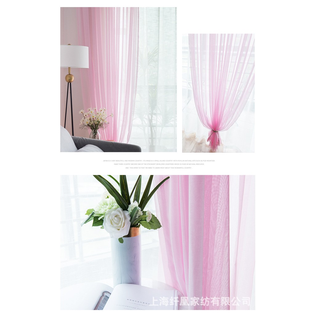 Rèm cửa vải tuyn màu trắng trơn trang trí phòng khách/phòng ngủ/phòng tắm