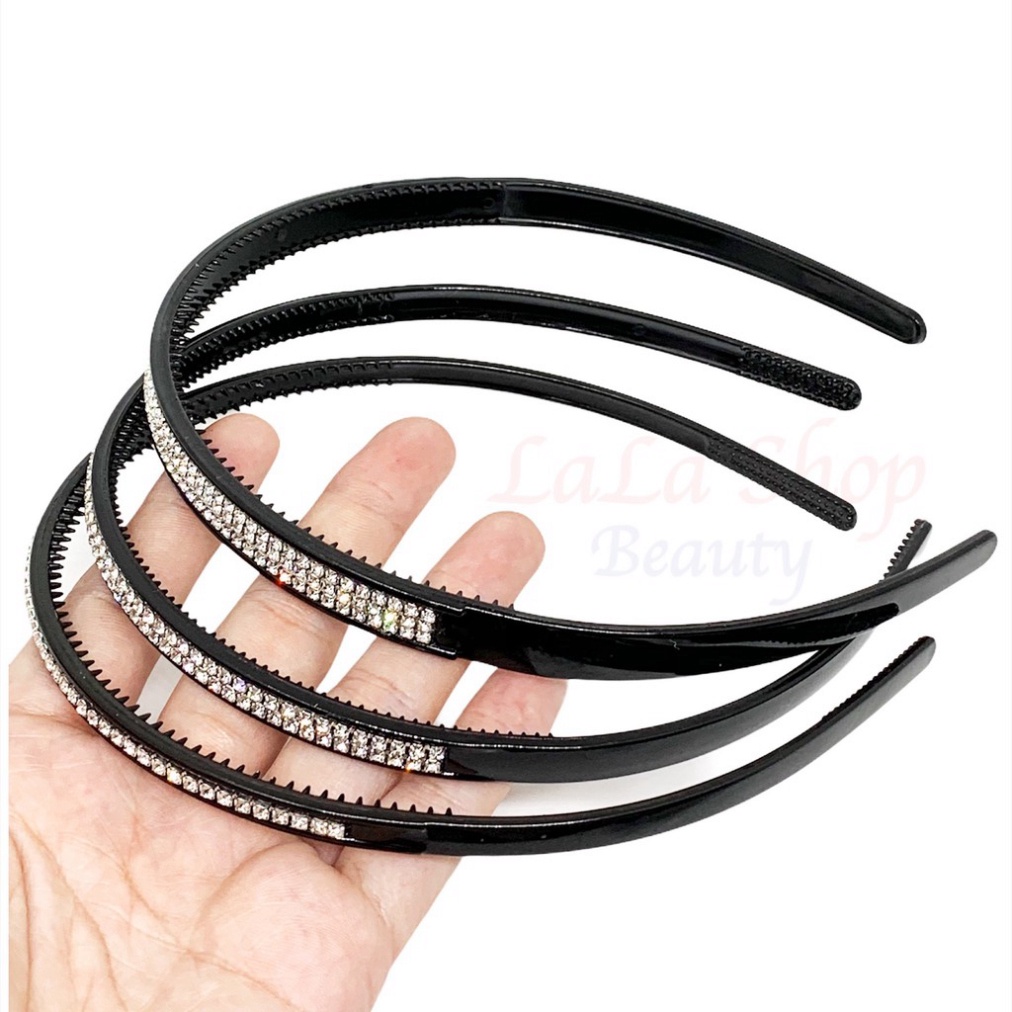 Cài Tóc Nhựa Đen Đính Đá