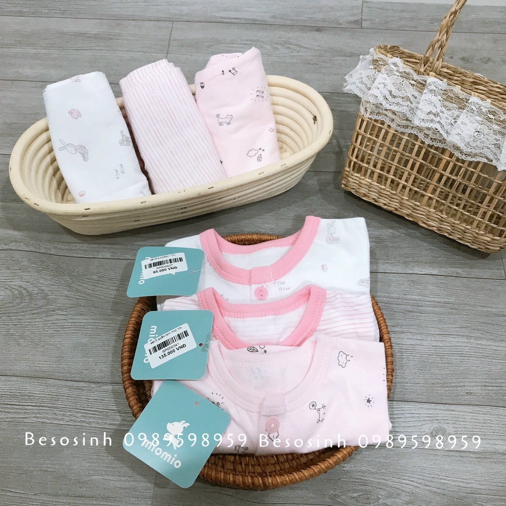 Bộ quần áo sơ sinh cotton dài tay Mio cao cấp