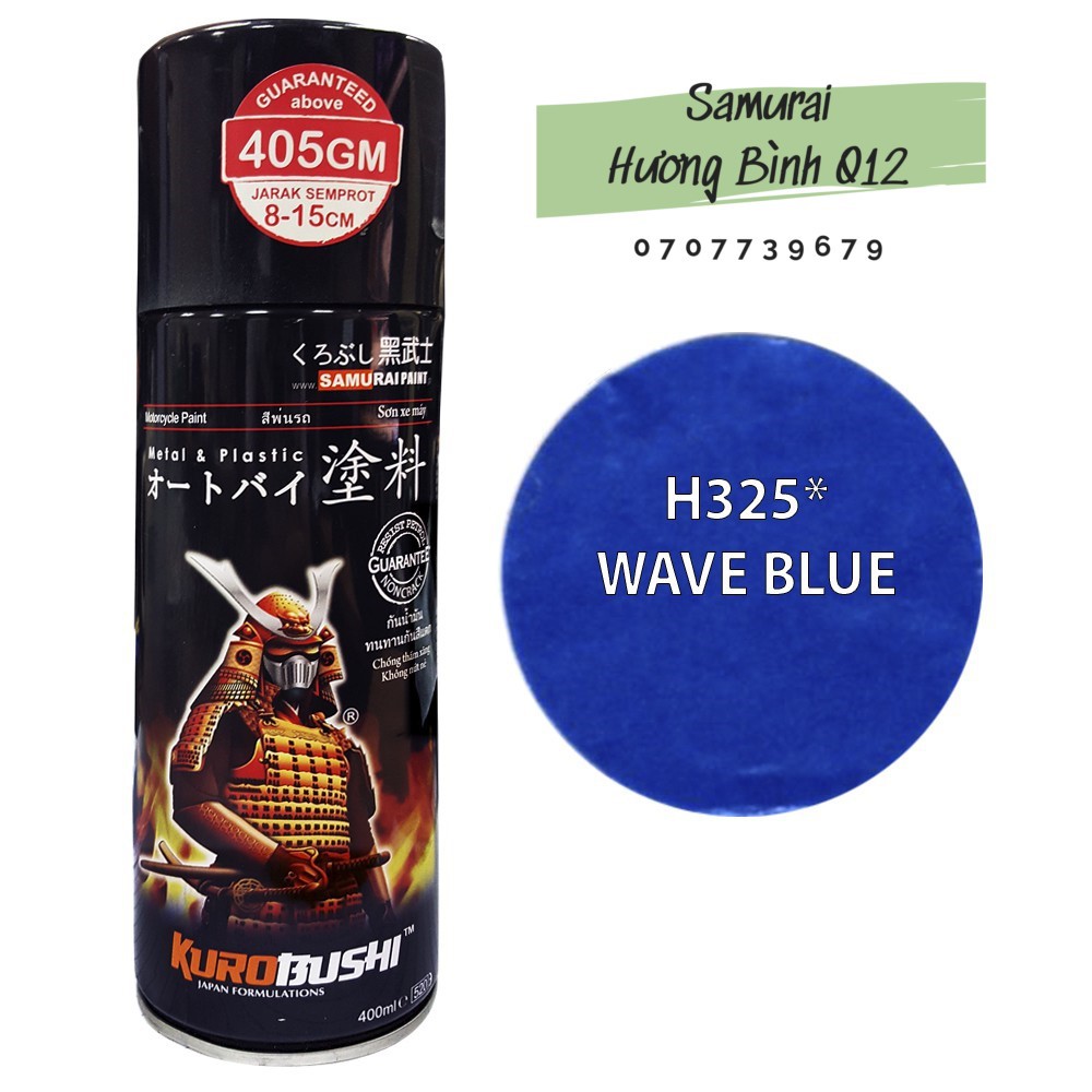 Sơn xịt Samurai màu Xanh Wave - H325