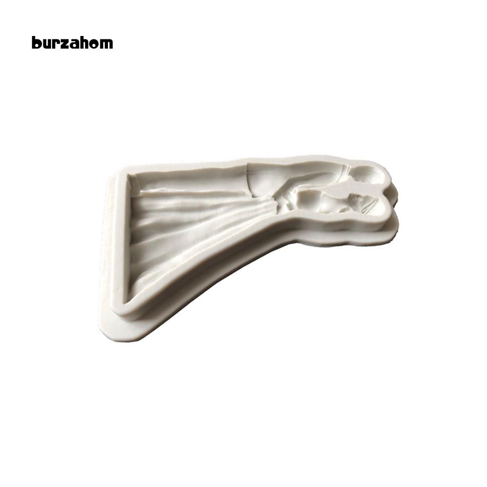 Khuôn silicon làm kẹo đường hình cô dâu Châu Âu