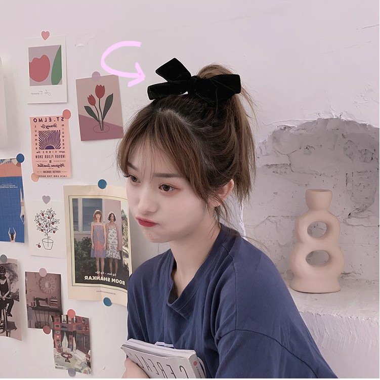 Dây Buộc Tóc Đính Nơ Đáng Yêu Phong Cách Nhật Bản