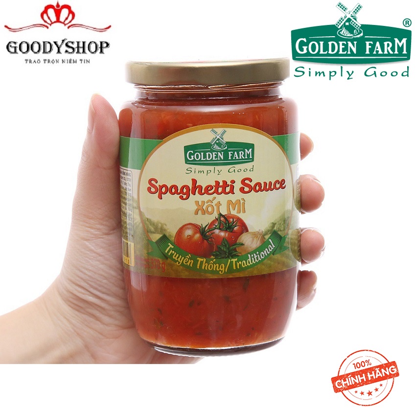 Sốt Mì spaghetti Golden Farm Hũ 370G vị truyền thống GOODYSHOP