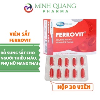 Viên uống  bổ sung sắt FERROVIT Hộp 50 viên Dùng cho Phụ nữ có thai, người thiếu máu cho thiếu sắt