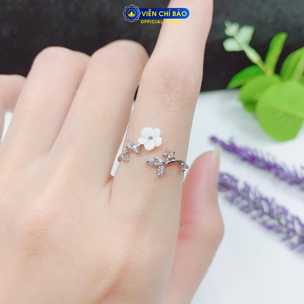 Nhẫn bạc nữ hoa Tigon chất liệu bạc 925 thời trang phụ kiện trang sức nữ thương hiệu Viễn Chí Bảo N000355x