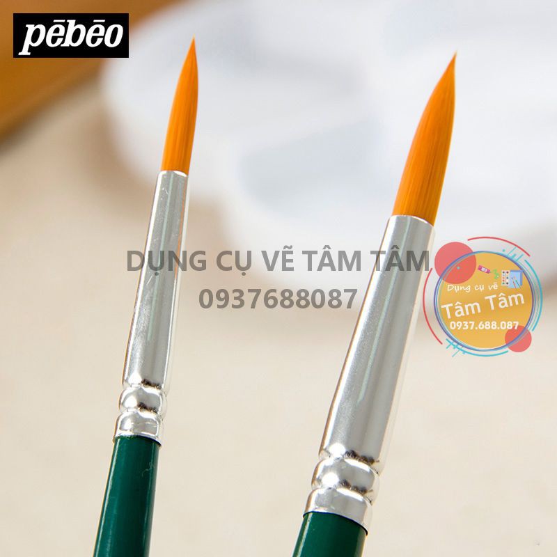 [ TÂM TÂM ]-Bộ cọ 3 cây đầu tròn Pebeo size 4-8-12 mã 829298-