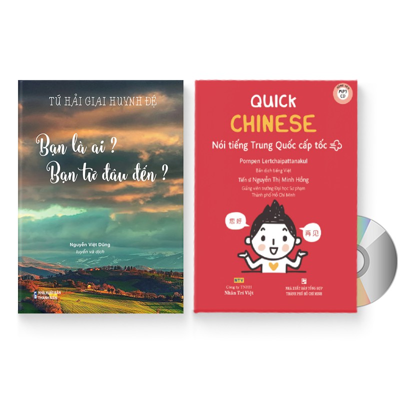 Sách - Combo 2 sách: Bạn là ai? Bạn từ đâu đến? + Quick Chinese – Nói tiếng Trung Quốc cấp tốc + DVD quà tặng