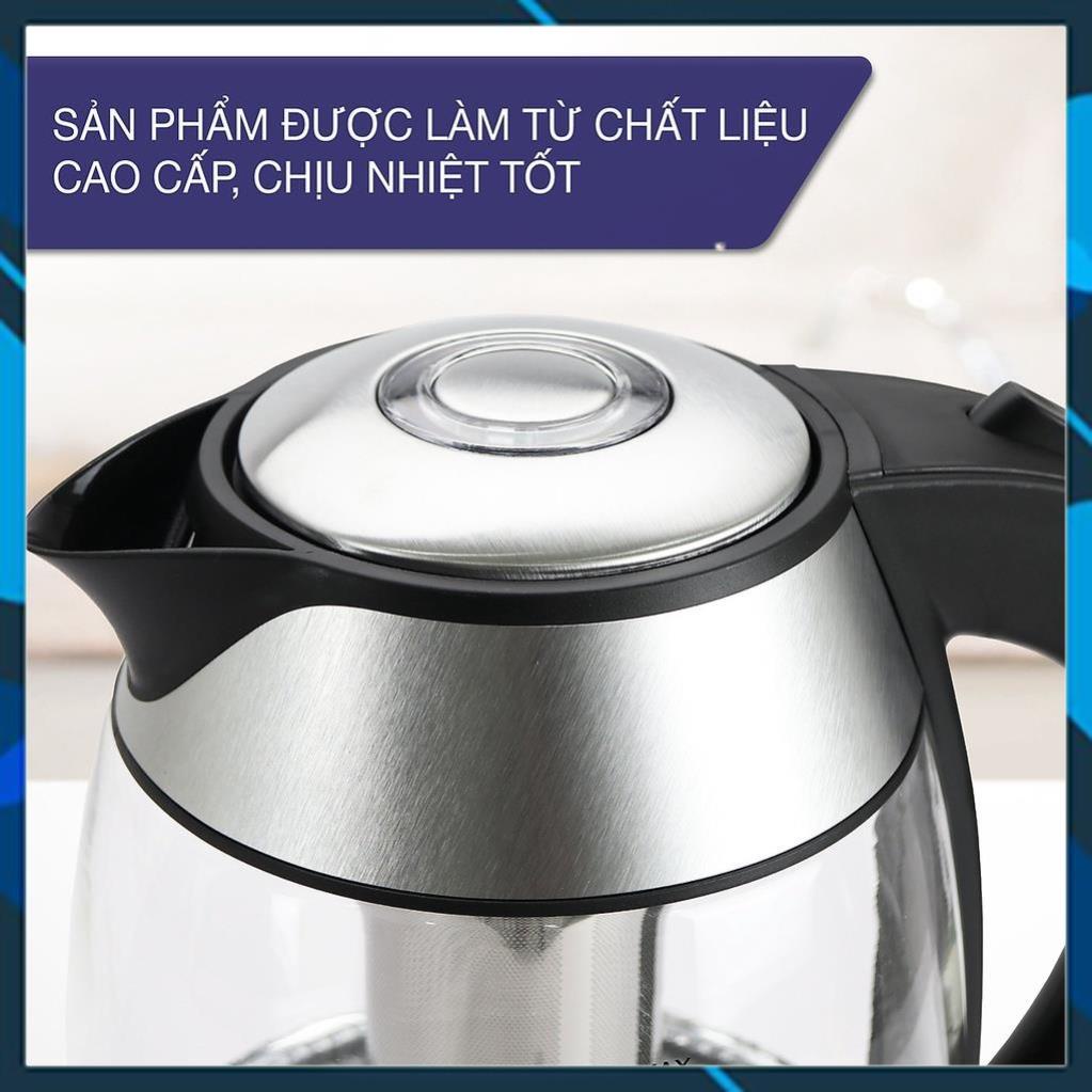 Ấm siêu tốc thuỷ tinh kèm lõi lọc trà inox Lebenlang 1.8L LBE2819 Đức Chính hãng BH 24 tháng