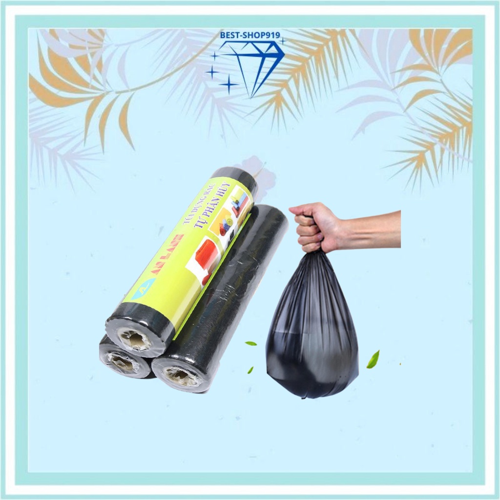 Túi Đựng Rác Tự Phân Hủy Cỡ Lớn 65 x 35cm Bảo Vệ Môi Trường Dùng cho Gia Đình Văn Phòng Nhà Hàng Khách Sạn