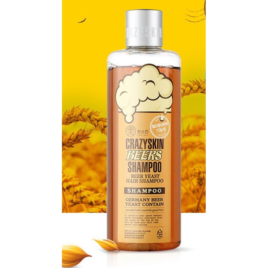 Dầu gội chống rụng tóc men bia Crazy Skin 300g