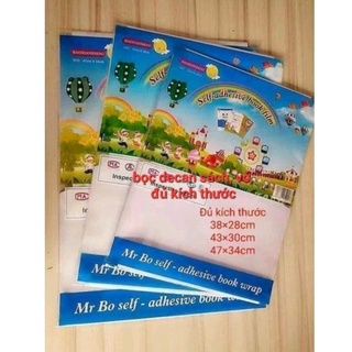 Set 10 decal bọc sách vở đủcác kích thước. tặng kèm nhãn vở
