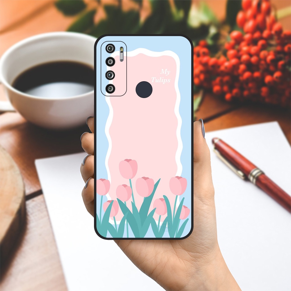 Ốp lưng Vina Case Vsmart Joy 3/Joy 4/Bee 3/Star 3/Aris/....dẻo đen in hình Hoa ánh dương
