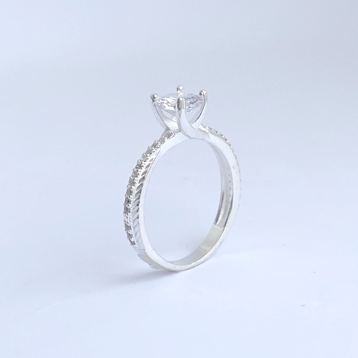 Nhẫn nữ bạc ta đính đá Evasilver, Trang sức bạc ta sang trọng nữ tính