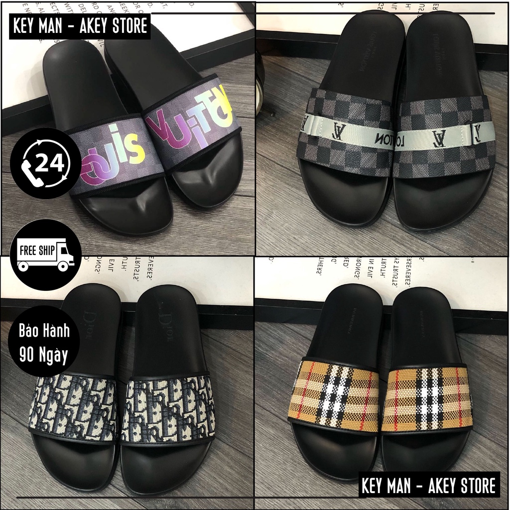 Bộ Sưu Tập 8 Mẫu Dép Quai Ngang, Dép Nam, Dior-Gucci-LouisVuitton