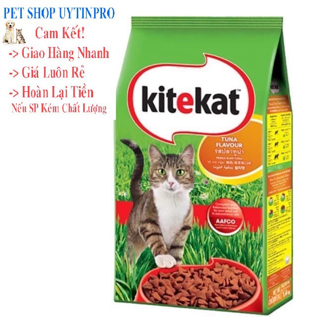 gg79 THỨC ĂN CHO MÈO DẠNG HẠT KITEKAT Vị cá ngừ Túi 1.4kg xuất xứ Thái Lan