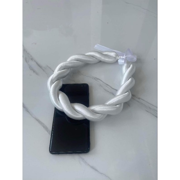 Mấn xoắn đôi trơn vải phi bóng, mấn đội đầu áo dài, mấn cách tân, phụ kiện thời trang, phụ kiện cưới