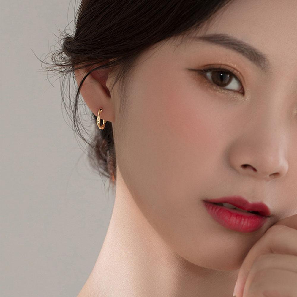 Khuyên Tai Dạng Vòng Xoắn Đơn Giản Chống Dị Ứng Ngăn Dị Ứng Cho Nữ