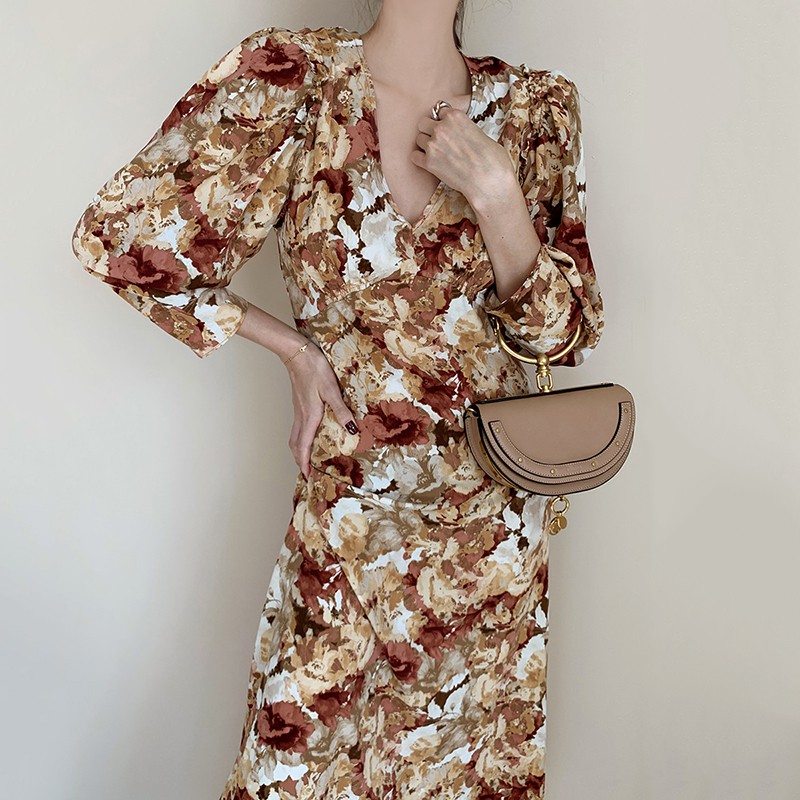 Đầm Hoa Tay Phồng Thời Trang Dành Cho Nữ