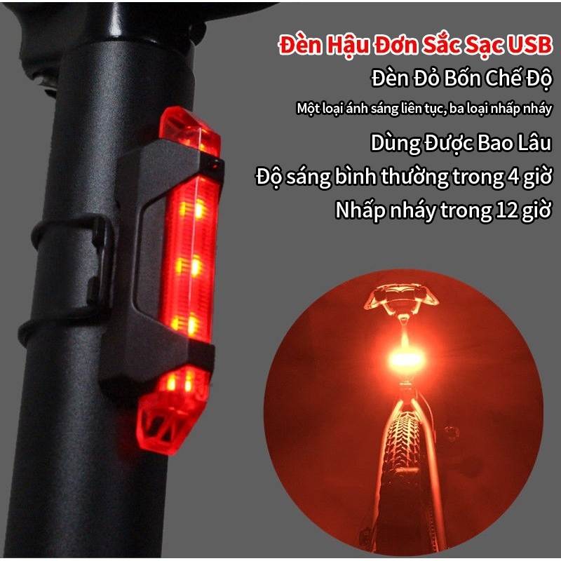 Đèn xe đạp thể thao chống nước còi to sạc usb siêu sáng, Đèn pin xe đạp BL5588 chiếu sáng lâu hàng cao cấp có hộp