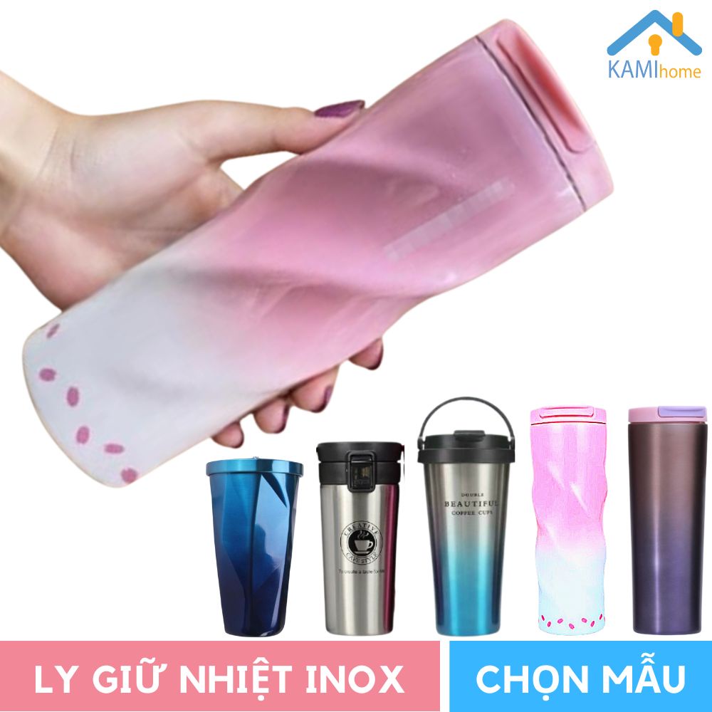 Ly giữ nhiệt inox 3 lớp cao cấp Nắp bật 500ml bình cốc uống nước và cà phê mã 22015