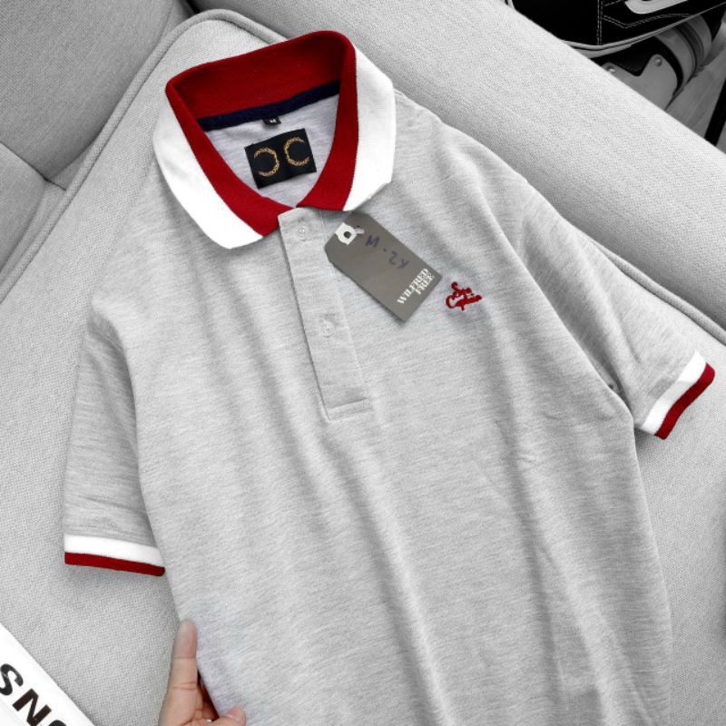 [size 50-90kg] Áo thun man polo có cổ cá sấu cotton