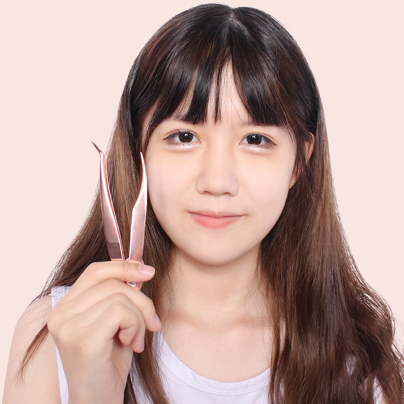 Bộ Nhíp Gắp Lông Mi Chuyên Nghiệp Màu Vàng Hồng xiaobijia